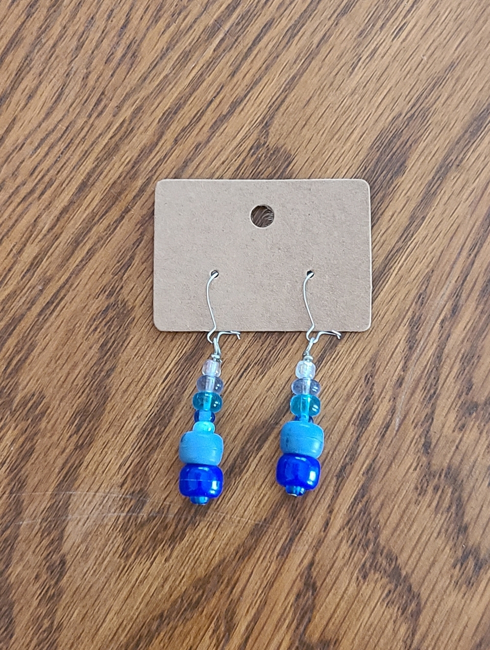 Blue Beaded Earrings